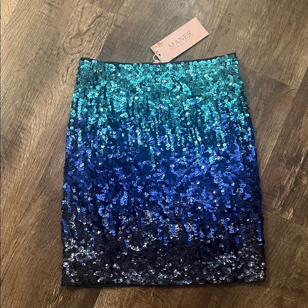 Blue Sequin Skirt